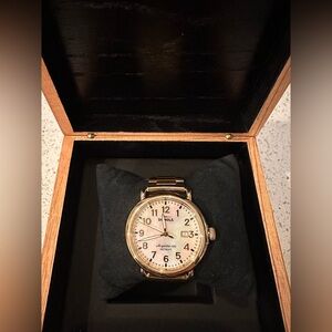 Shinola Gold Timepiece with Cream Dial